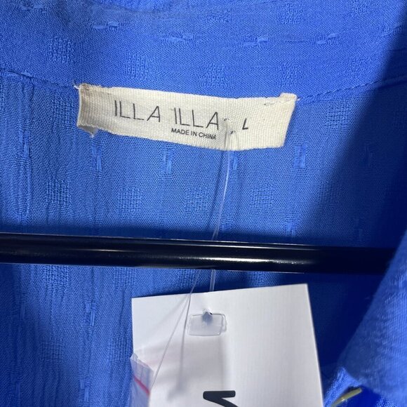 Illa Illa NWT! Ruthie Grace Women's Blue Button-Up Tunic Blouse! - Picture 3 of 5